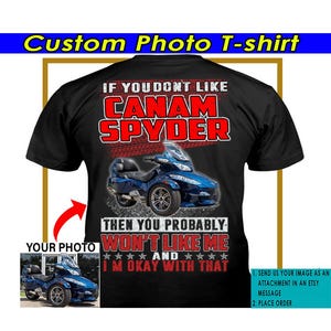Spyder Motorcycle Personalized T-shirt, Gift For Spyder Riders, Trike Riders, Spyder Owners, Reverse Trike (On the Back) (BK450-CanamSpyder)