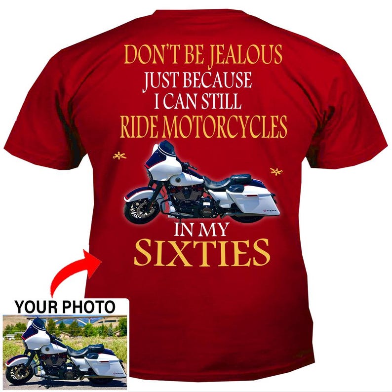 Motorcycle Personalized Tshirt, Unique Cool Gift for Biker Old Men