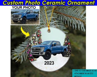 Lifted Truck Personalized Ornament, Monster Truck, Mud Truck, Modern Pickup Truck, Heavy Duty Trucks, Light Truck, Ceramic Ornament