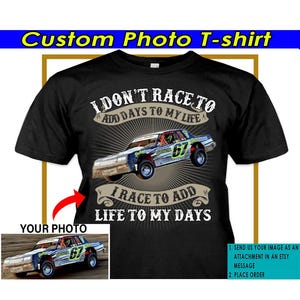 Funny Dirt Track Racer Racing Personalized Photo T-shirt, Cool Gifts For Dirt Track Racers, Unique Dirt Track Racing Tee (BK6-race)