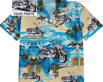 Cool Biker Gift Motorcycle Personalized Hawaiian Shirt, Unique Gift For Motorbike Lovers, Motorcycle Shirt For Him, Sport Biker Gift (HAW2)