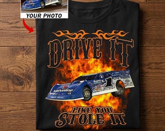 Funny Dirt Late Model Racing Car Personalized T-shirts, Cool Gift For Dirt Track Racer, Custom Dirt Track Racing Team Gifts (BK115)