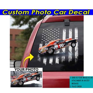 Drag Racing Personalized Photo Transparent Vinyl Car Decal, American Drag Racing Racer Gift, Hot Rod Racing, Custom Car Racing Sticker (BK5)
