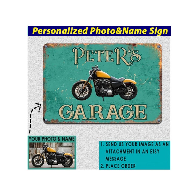 Cadeau unique pour moto de motard, panneaux métalliques avec photo  personnalisée, cadeaux de motards amusants, cadeaux cool pour papa motard,  panneaux de moto Gara -  France