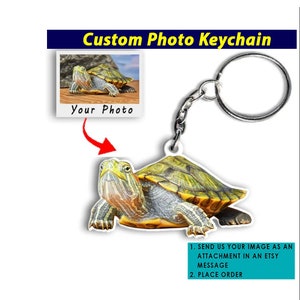 Pet Tortoise, Turtles Lovers Gifts, Personalized Keychains, Pet Gifts For Her/Him, Cute Turtle Presents, Custom Pet Keychains