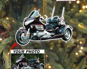 Trike Motorcycle Personalized Ornaments, Unique Gift For Trike Riders Trikers, Custom Trike Photo Xmas Tree Decorations, Acrylic Ornaments