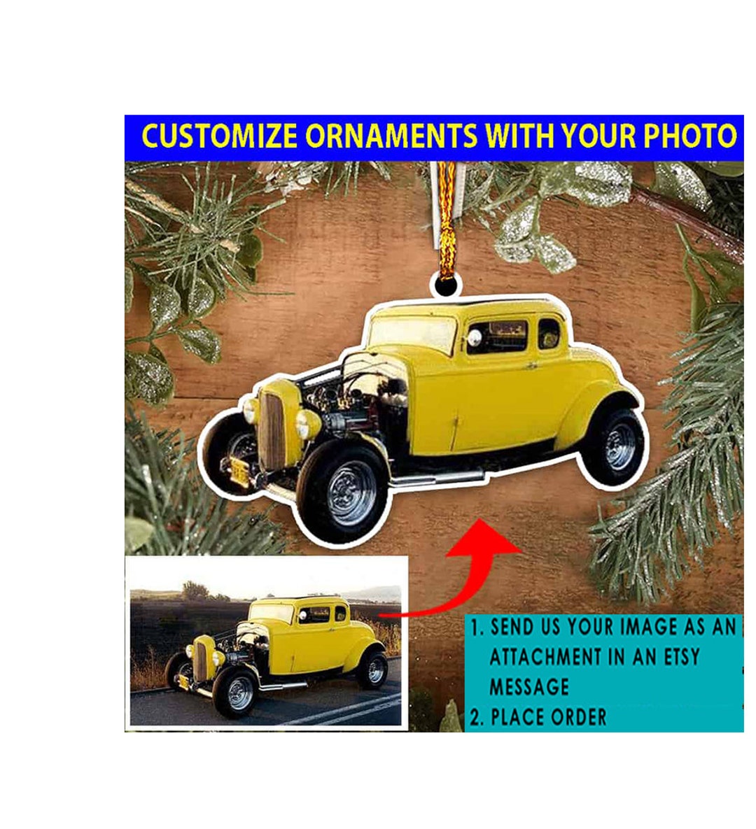 Hot Rod Personalized Ornament, Custom Photo Hot Rod Gifts, Rat Rods