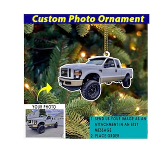 Pickup Truck Personalized Photo Ornament, Square Body, Chevy Car Owners, Muscle Car Guys Gifts, Classic Car, Gifts For Hot Rod Owners
