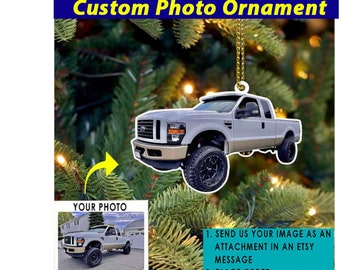 Pickup Truck Personalized Photo Ornament, Square Body, Chevy Car Owners, Muscle Car Guys Gifts, Classic Car, Gifts For Hot Rod Owners
