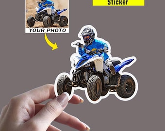 Naklejki ze zdjęciem na wyścigi quadów motocrossowych i terenowych, spersonalizowane, niestandardowa naklejka na wyścigi quadów terenowych