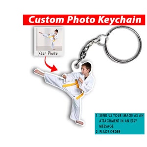 Taekwondo Karate Personalized Keychains, Karate Lovers Gifts, Gifts For Martial Arts Lovers, MMA Fighters, Judo Lovers, Taekwondo Keychain