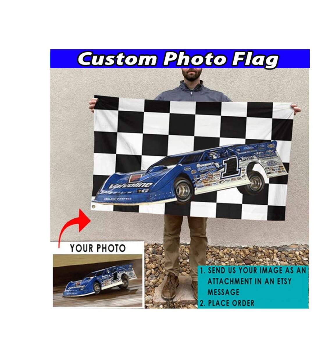 Dirt Late Personalized Dirt Track Racing Checkered Flag, Sprint Car ...