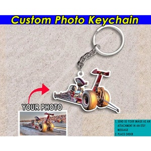 Dragster Personalized Keychains, Drag Racing Gifts, Drag Racers, Car Hot Rods, Dirt Track Racing Keychains, Racing Team Gifts