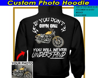 Motorcycle Personalized Hooded Sweatshirt, Cool Gifts For Bikers, Motorcycle Lovers, Sport Bike, Custom Bike Hoodie (On the back) (BK62)