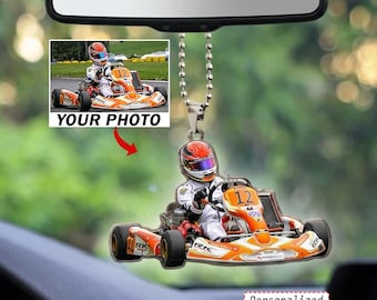 Go Kart Karting Personalized Car Ornament, Unique Custom Gift For Karting Lovers, Dirt Kart Racing Best Gift, Go-Kart Car Hanging Decoration