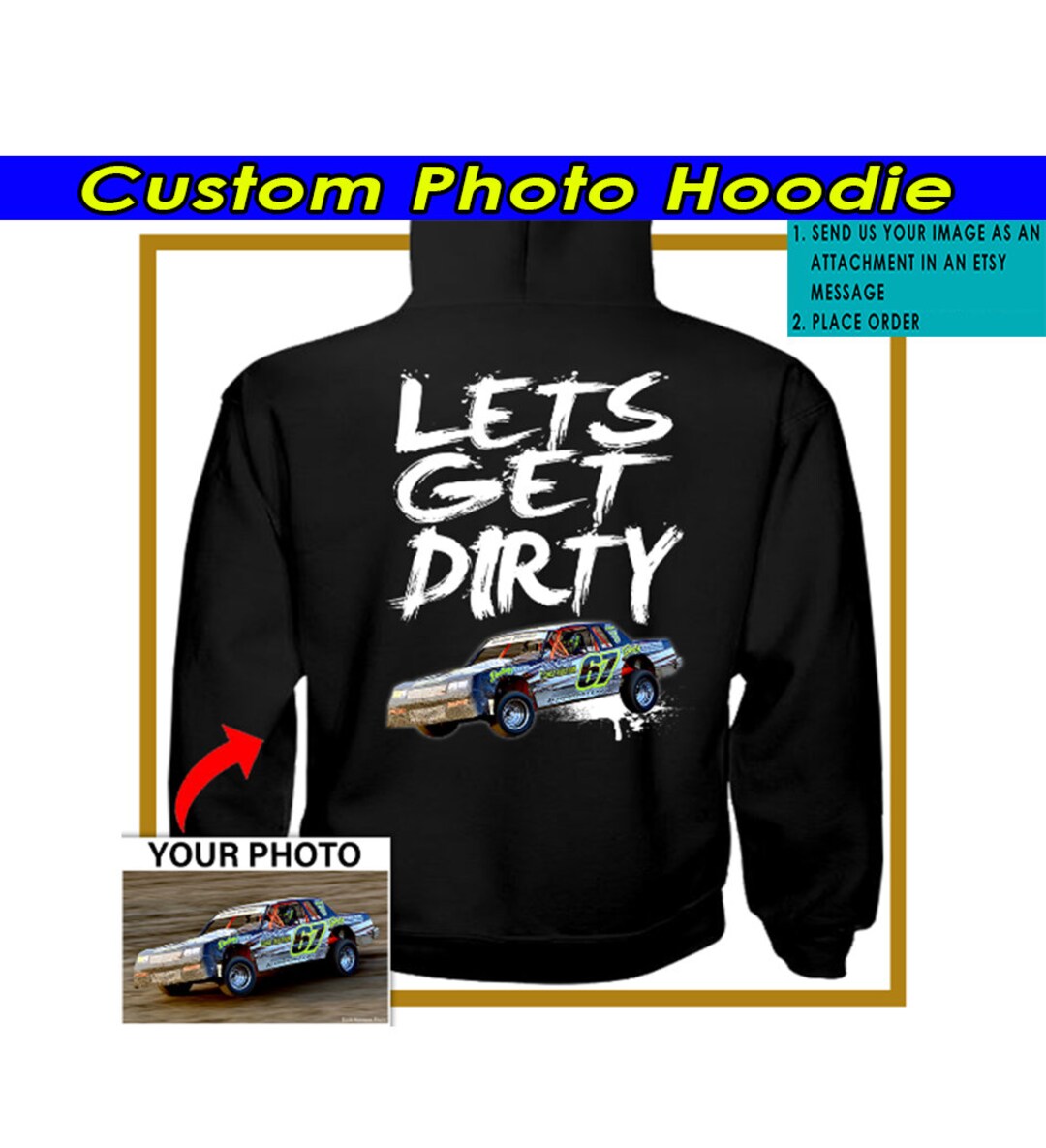 Dirt track racing modified ugly sweater