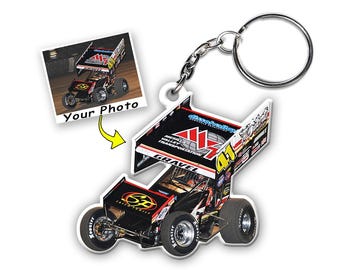 Portachiavi personalizzati Sprint Car Racing, regalo unico per piloti Sprint Car, portachiavi personalizzati Sprint Car Racing
