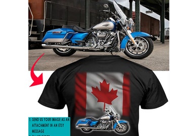 Camiseta personalizada de motocicletas Canadian Bikers, los mejores regalos para amantes de las motocicletas, regalos de motociclistas canadienses (en la parte posterior) (BK5C)