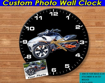 Trikers Gifts Spyder Personalized Wall Clock, Gifts For Spyder Ryders, Trike Motorcycle Lovers, Motorcycle Decor (Wall Clock1)