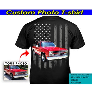 Square Body Pickup Truck Personalized T-shirt, Unique Gift For Truck Guys, C10 Truck, Lifted Truck, Mud Truck (On the Back) (BK5)