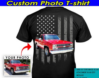 Square Body Pickup Truck Personalized T-shirt, Unique Gift For Truck Guys, C10 Truck, Lifted Truck, Mud Truck (On the Back) (BK5)
