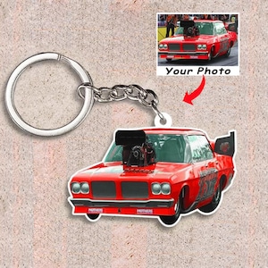 Drag Racing Personalized Keychains, Unique Gifts For Drag Racers, Muscle Car Hot Rods Racing, Funny Car Racing Team Gifts