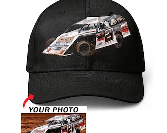 Dirt Modified Stock Cars Racing Personalized Baseball Classic Cap, Custom Dirt Track Racing Hat, Unique Gift For Dirt Track Racer (PHOTONLY)