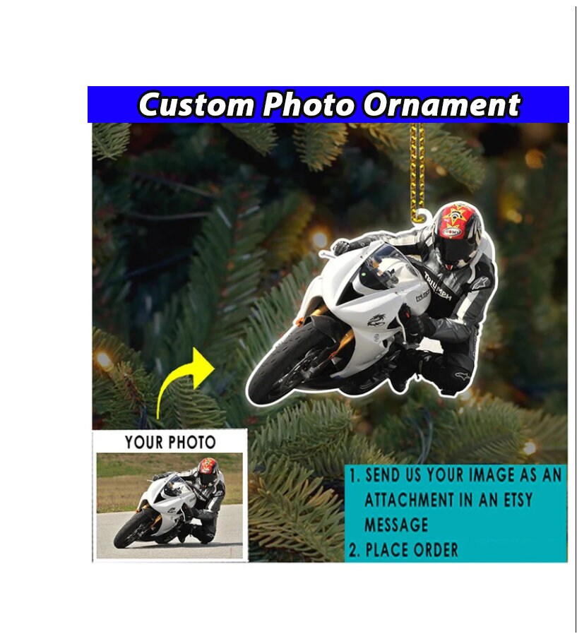Sport Bike Biker Dad Gifts Motorcycle Personalized Ornament, Motorcycle Lovers, Unique Gifts For Bikers, Dragbike, Superbike Racing Gifts