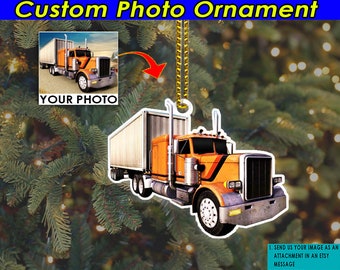 Semi-trailer Truck Personalized Ornament, Unique Gifts For Truckers, Truck Drivers, Big Rig Racing, Big Truck Decor, Acrylic Ornaments