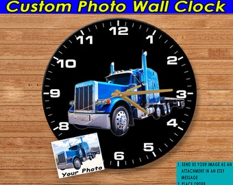 Flatbed Truck Personalized Wall Clock, Unique Gifts For For Truckers, Truck Drivers, Big Rig Racing, Wrecker, Big Truck Decor (Wall Clock1)