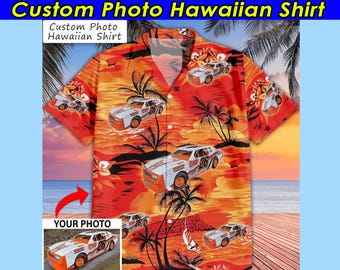 Late Model Car Dirt Track Racing Personalized Photo Hawaiian Shirt, Gift For Dirt Track Racers, Modified Stock Car Racing (HAW21)