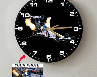 Dragster Drag Racing Personalized Wall Clock, Custom Quick Rod Racing Car, Unique Gift For Dragster Racers (Wall Clock1)