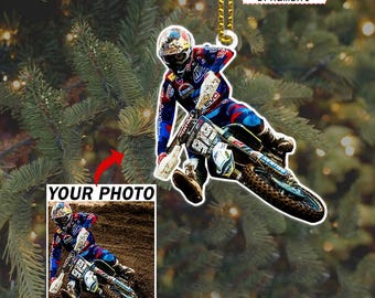 Supercross Motocross MX Racing Personalized Acrylic Ornament, Custom Motocross Superenduro Decor, Unique Gift For Dirt Biker MX Rider