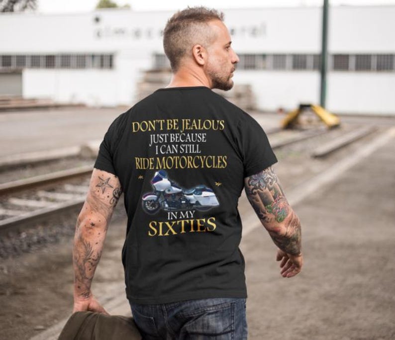 Motorcycle Personalized Tshirt, Unique Cool Gift for Biker Old Men