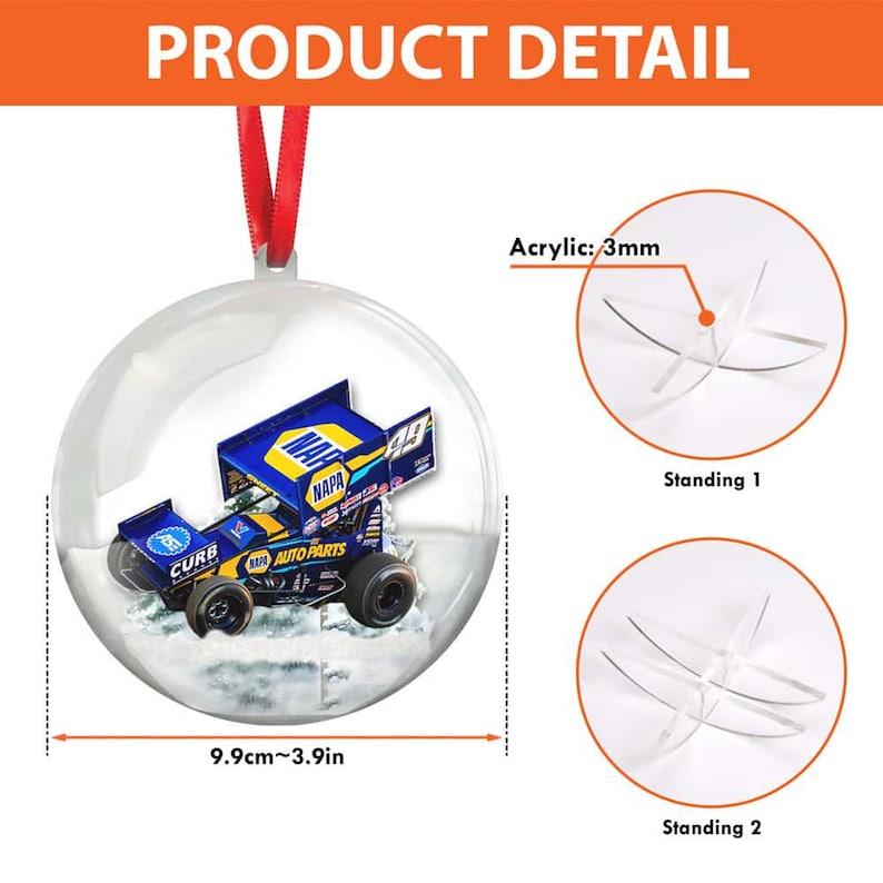 Dirt Track Racing Personalized 3D Ball Ornament, Street Stock Late