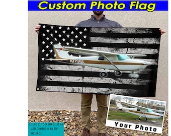 Aircraft Airplane Personalized Flag, Aviation Gifts, Private Jet Owner Gift, Aircraft Ownership, American Pilot, Flag 24X36 (AmericanFlag02)