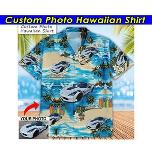Chevy Car Personalized Photo Hawaiian Shirt, Custom Car Gifts, Muscle Car Lovers Gifts, Classic Vintage Car shirt (HAW2)