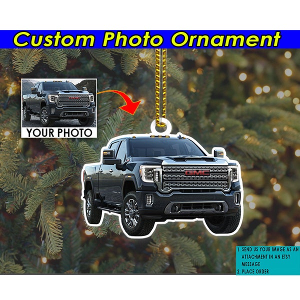 Pickup Truck Personalized Ornament, Square Body, Monster Truck,Lifted Truck, Muscle Car Guys Gifts, Classic Car, Gifts For Hot Rod Owner