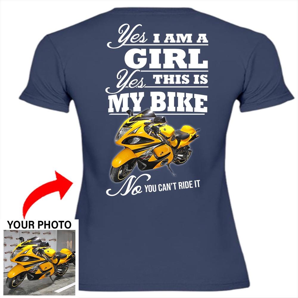 Funny Biker Girl Motorcycle Personalized Women T-shirt, Funny
