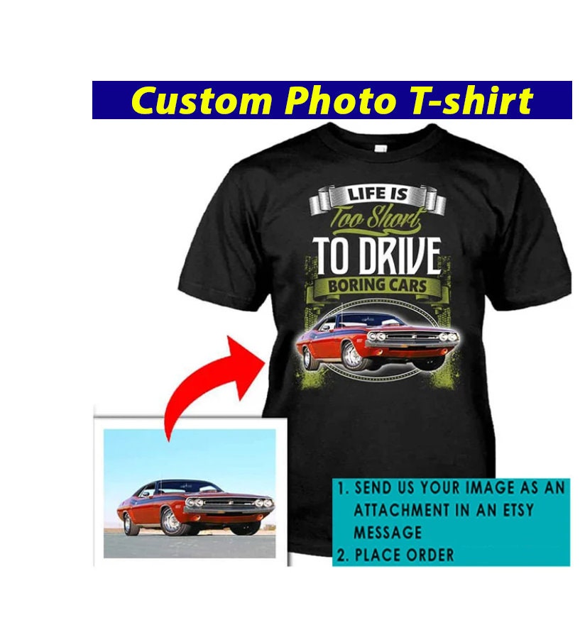 Muscle Car Gifts for Car Guys, Car Personalized Photo T-shirt, Modern Car,  Custom Car, Luxury Car, Gifts for Car Lovers on the Back BK5 