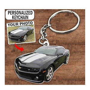 Classic American Muscle Car Personalized Photo Keychains, Cool Gifts For Muscle Car Lovers, Custom Car Keyrings