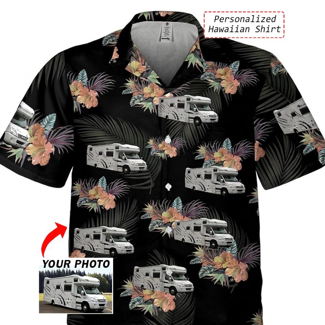 MWD×GVLS_s/s aloha shirts〈camper〉 Camper RV Travel Trailer Motorhome Personalized Hawaiian Shirt