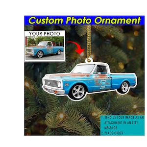 Classic Pickup Truck Personalized Ornament, Square Body, Chevy Car Owners, Muscle Car Guys Gifts, Classic Car, Gifts For Hot Rod Owners