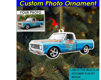 Classic Pickup Truck Personalized Ornament, Square Body, Chevy Car Owners, Muscle Car Guys Gifts, Classic Car, Gifts For Hot Rod Owners