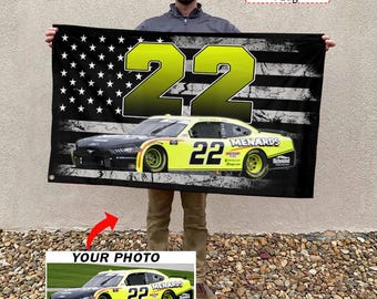 Stock Car Racing Personalisiertes Foto & Nummer Amerikanische Flagge, Benutzerdefiniertes Pavement Stock Car Racing, einzigartiges Oval Track Racing-Dekor (AME-BK311)