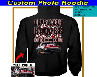 LustigesDrag Racing Racer-Personalisiertes Kapuzen-Sweatshirt, Cooler Ziehen-Racer-Hoodie (auf der Rückseite) (BK328-dragracer)