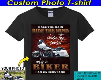 Funny Motorcycle Personalized T-shirts, Best Cool Gifts For Biker Dad, Unique Present For Biker Mom, Crazy Biker Tshirt (BK504)
