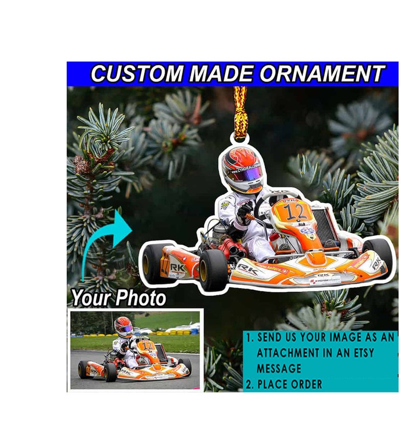 Go Kart Karting Racing Personalized Ornament, Unique Karting Gifts, Cool Gifts For Kart Lovers, Acrylic Ornaments image 1