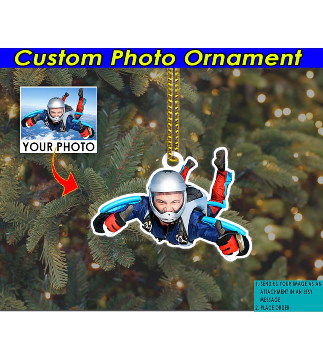 Skydiver Gifts Skydiving Personalized Ornament Skydiving Etsy