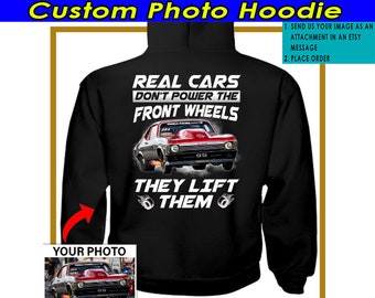 Cool Drag Racing Racer Gift Personalized Photo Hooded Sweatshirt, Unique Gift For Drag Racers, Custom Drag Racing (On the Back) (Drag01)
